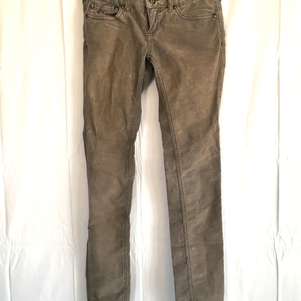 Free People grey cord skinny jeans. Size 26.